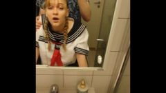 School-Girl Receives Creampied In Toilet