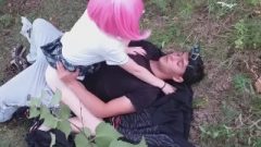 Pretty Anime Asian School Girl Receives Banged In The Death Forest